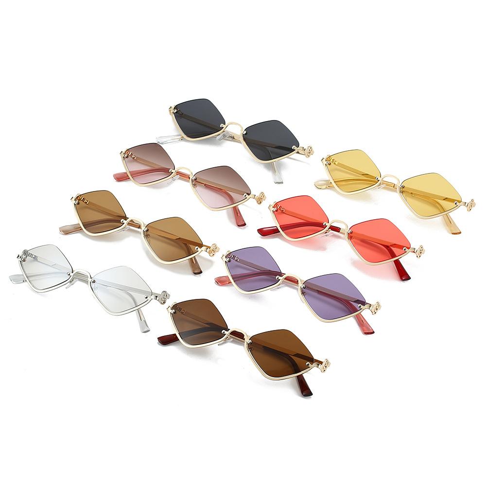 Fashion Metal Rhombus Designer Sunglasses For Men And Women Brand Glasses Vintage Stylish Unisex Uv400 Shades