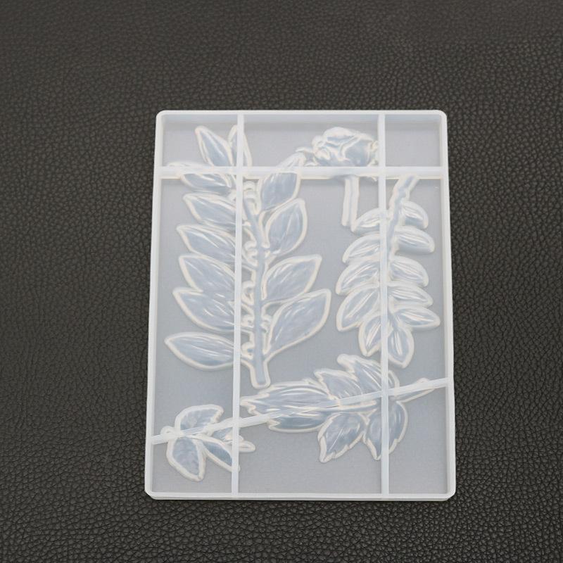 High Quality Silicone Mold Diy Crystal Glue Mold Rose Flower Leaf Mirror Handmade