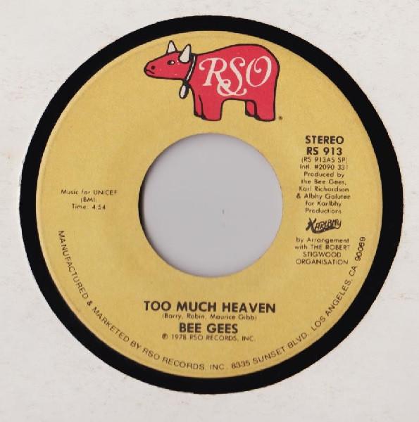 

7inch Record BEE GEES - Too Much Heaven RS913 RSO 1978 US Rock Used
