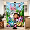 Gabby's Dollhouse Print Blanket - Soft & Comfortable, for Bedroom, Travel, Sofa, Home Decoration - Birthday Christmas Gift for Friend