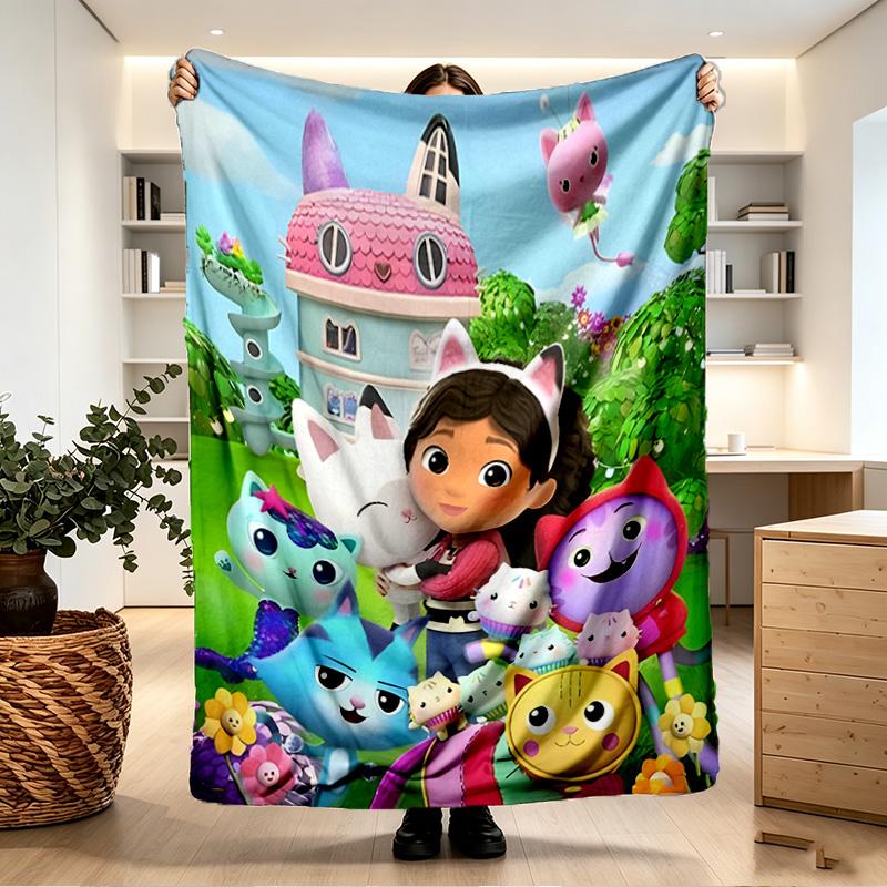 Gabby's Dollhouse Print Blanket - Soft & Comfortable, for Bedroom, Travel, Sofa, Home Decoration - Birthday Christmas Gift for Friend