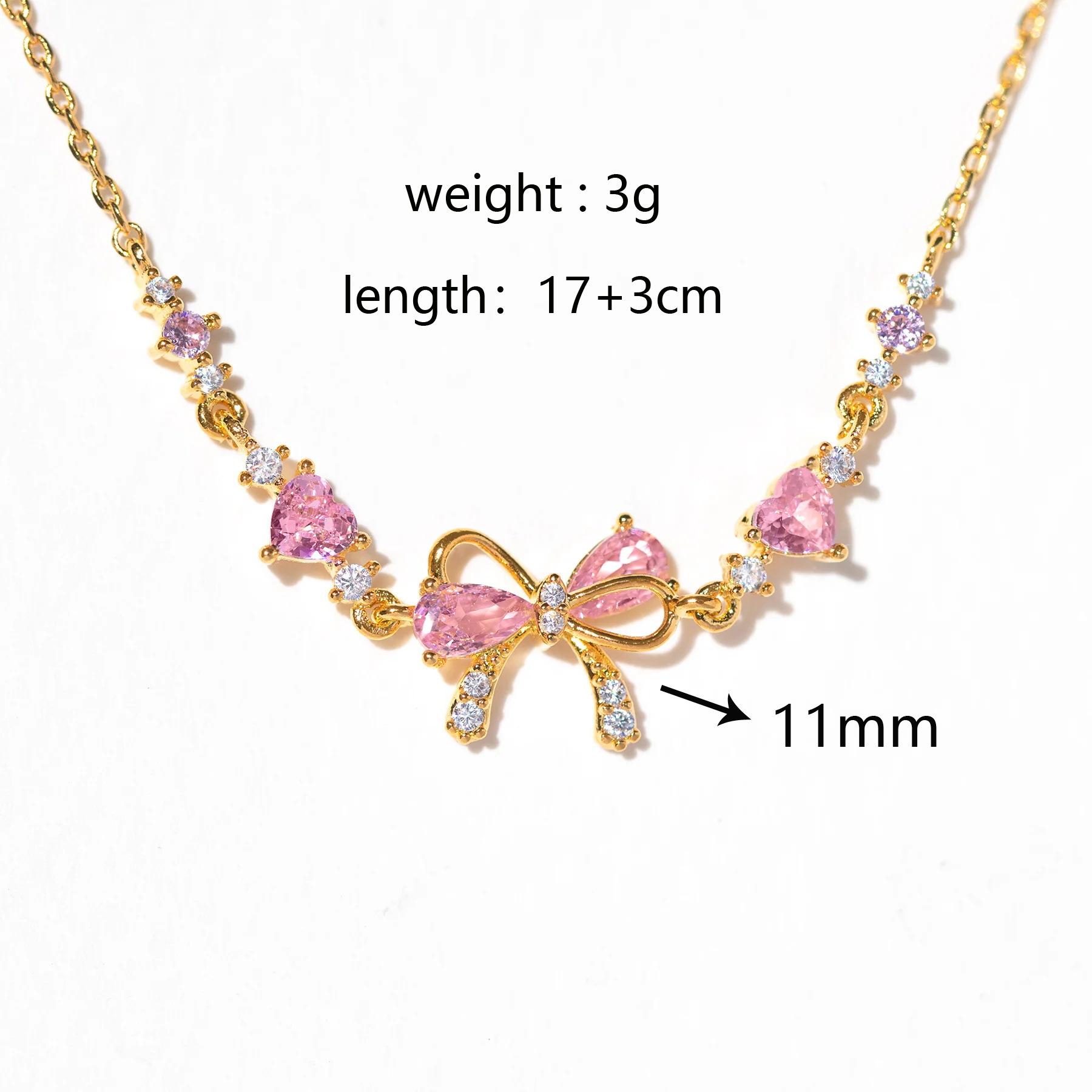 

Women s Cross-border Heart Bow Zircon Bracelet - Niche Love Design