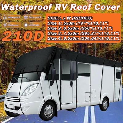 5/6.5/7.5/8.5M Car Cover Dustproof Sunshade Cover Waterproof Motorhome Roof Cover RV Caravan Tarpaulin Protective 210D