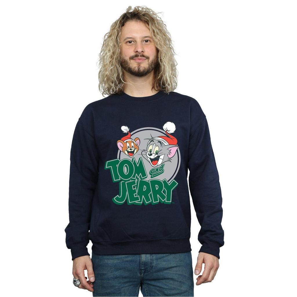 Tom And Jerry Mens Christmas Greetings Sweatshirt
