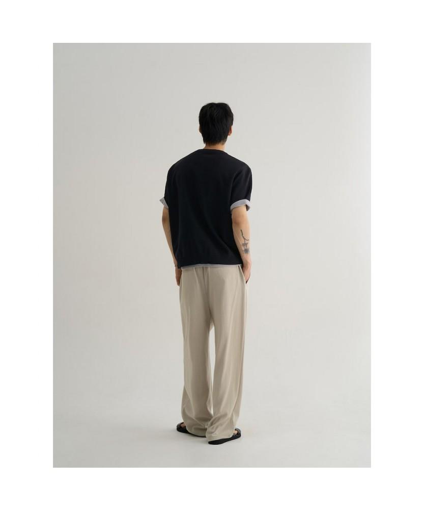 8seconds Simple Henley Neck Short Sleeve Knit Black