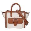 Lauren Ralph Lauren [Excellent Condition] Canvas X Leather Medium Tyler 2-Way Shoulder Bag Tote Bag White / brownUsed