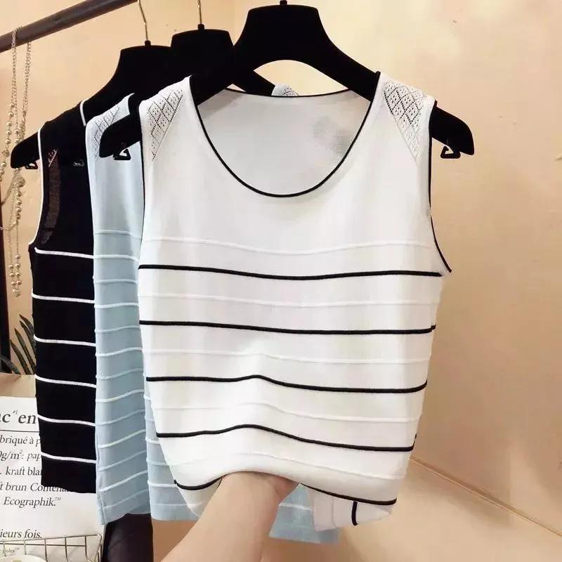 WTEMPO Women's Spring Summer Sleeveless Bottoming Tank Tops Large Size Solid Color Casual Versatile O-Neck Camisole Vests