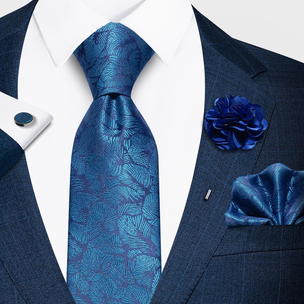 Fashion Men'S Paisley Tie Suit Pocket Towel Set 8Cm Polyester Jacquard Business Dress Tie