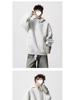 Men's American-Style Heavyweight Half-High Collar Button-Up Hoodie - Autumn/Winter Trendy, Loose Fit, Plus Velvet, Thickened Jacket.
