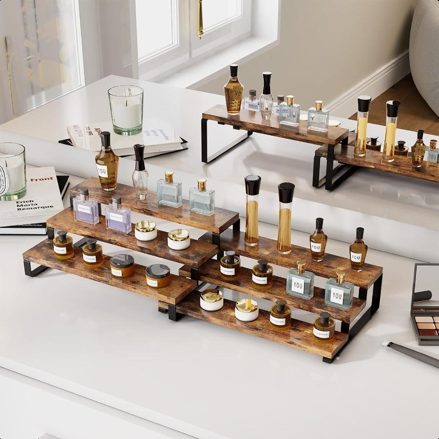 

Органайзер для одеколона для мужчин Органайзер для специй для шкафа Подставка для одеколона 3-ярусная расширяемая полка-витрина Кухонные органайзеры Perfu United States