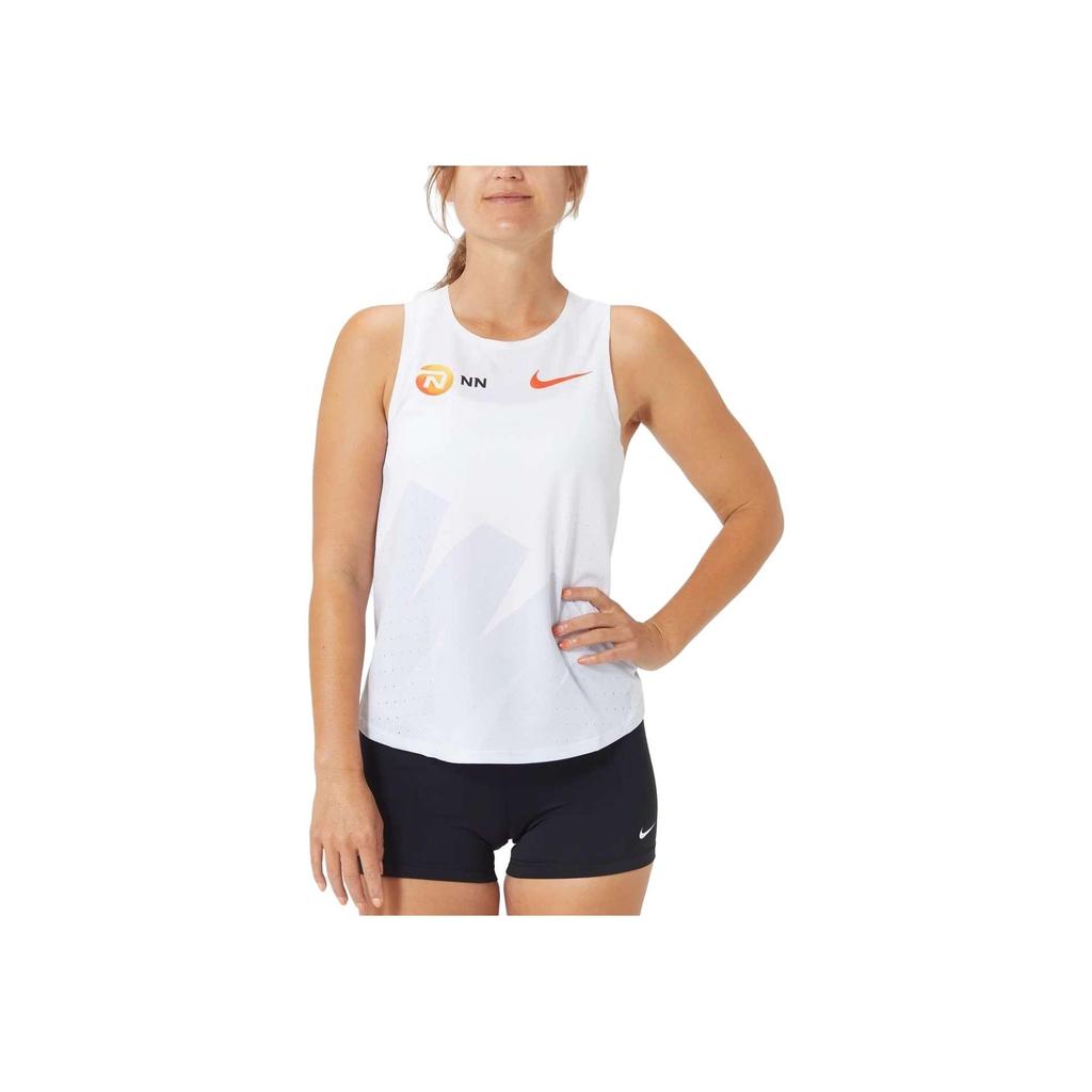 Nike X Aeroswift NN Collaboration Logo Print Round Neck Casual Running Sleeveless Tank Top Women tops White CW1154-100