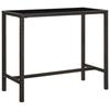 VidaXL Garden Bar Table Brown 130x60x110cm Woven Resin Glass