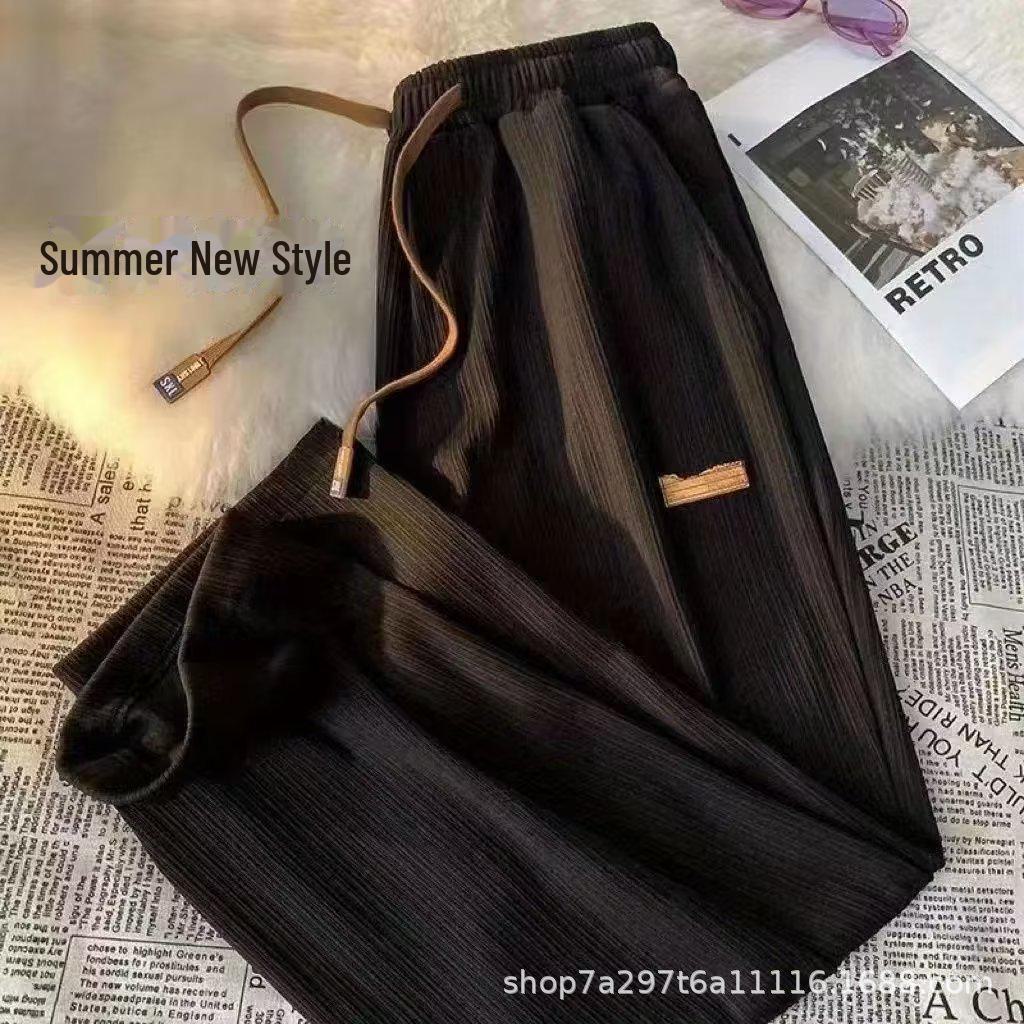 

Женские широкие брюки Harajuku: Модные, повседневные и универсальные брюки с натуральной талией M чёрный