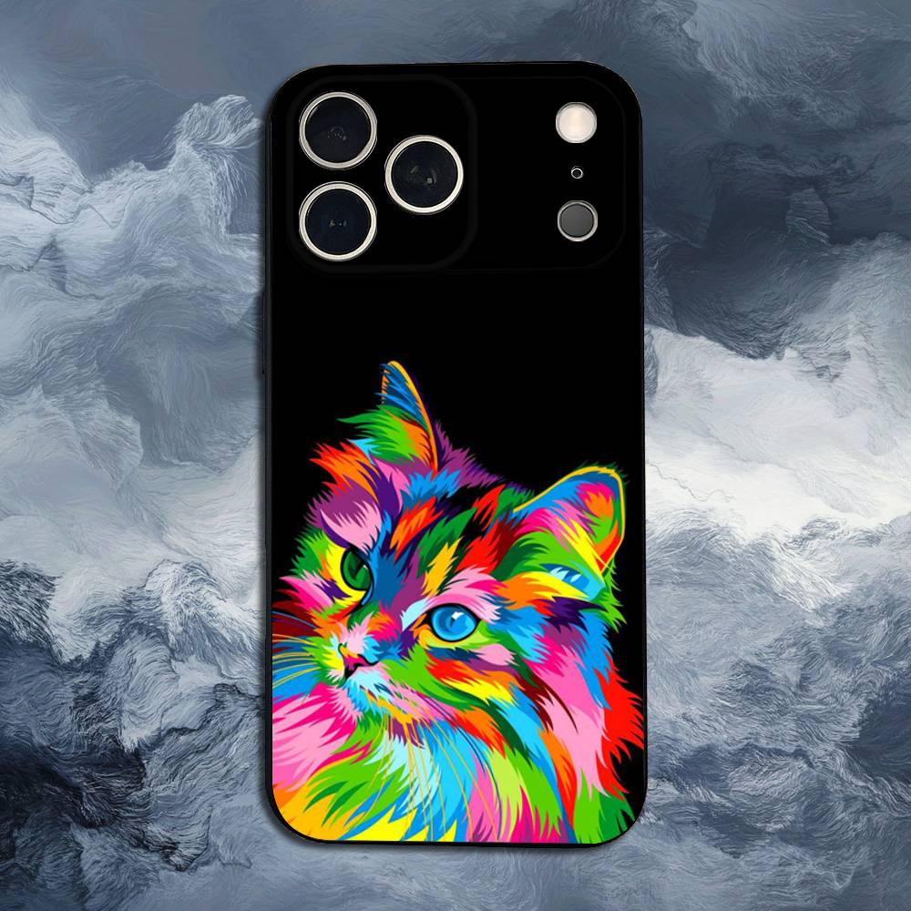 

Colorful Animals For iPhone 12,16,11,14,15,17,13,X,Mini,SE,Max,8,7,XR,XS,Plus,Pro,Soft Silicone Black Case iPhone13PRO