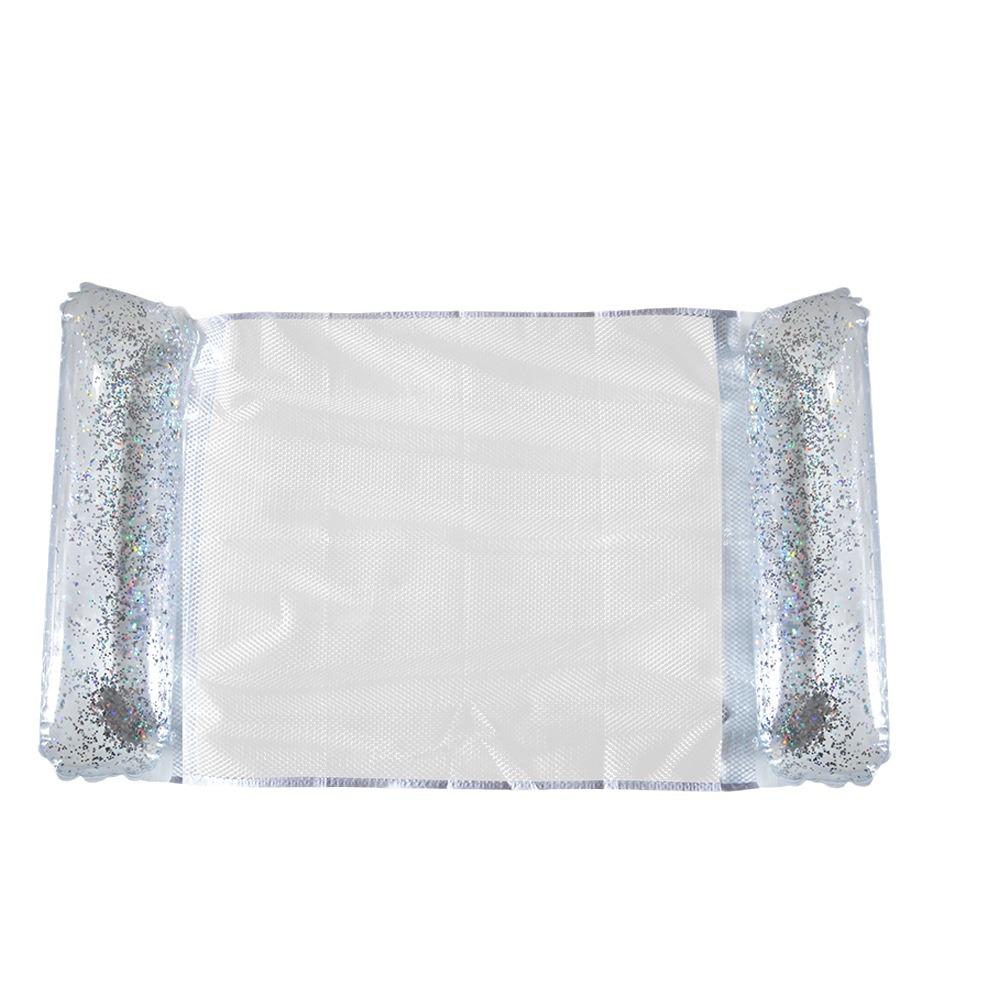 Inflatable Sequin Pool Float with Foldable Backrest