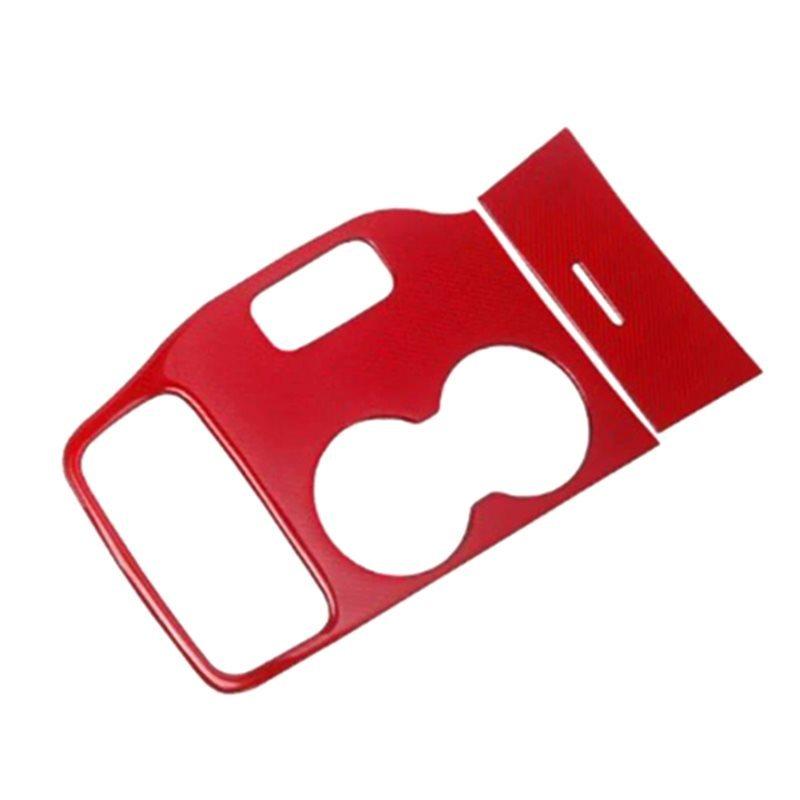 Water Cup Holder Panel Decoration Cover Trim For Jeep Grand Cherokee 2014 2015 Car Gear Shift Red Carbon Fiber Red Carbon Fiber
