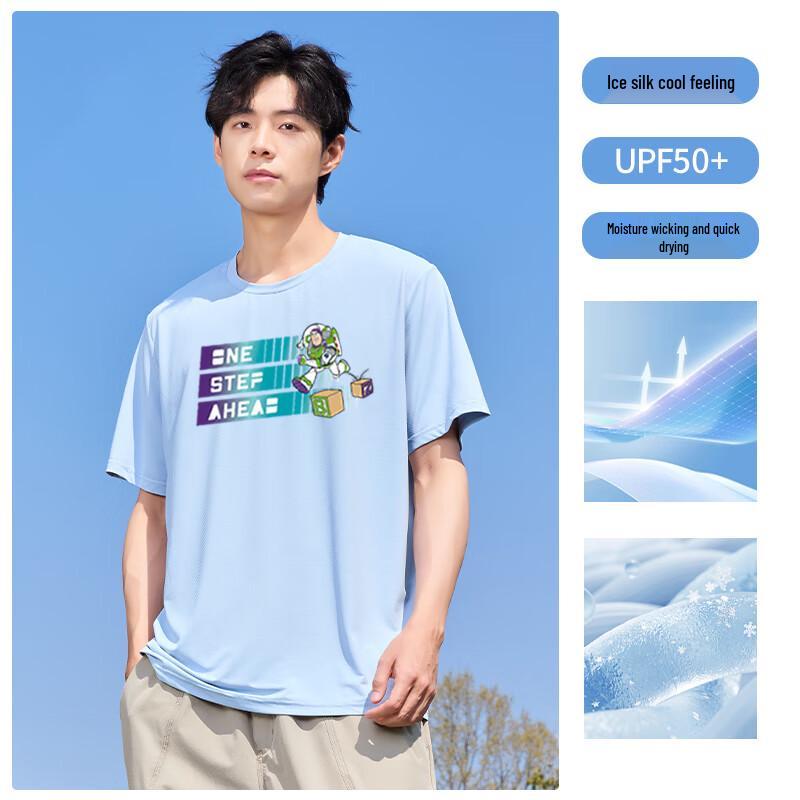 MINISO Disney Buzz Lightyear Running Graphic Men's Short Sleeve T-Shirt