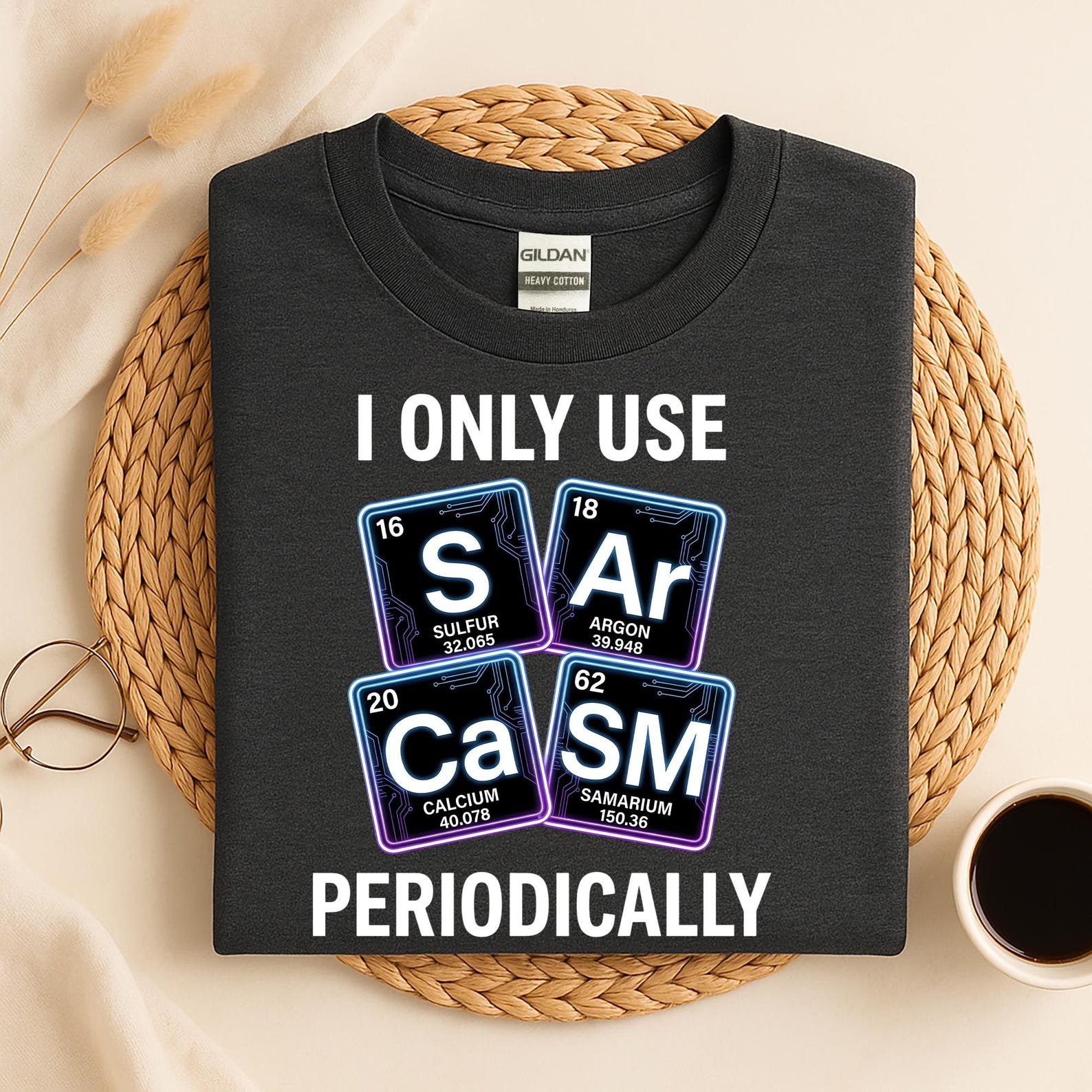 I Only Use Sarcasm Periodically Shirt, Funny Chemistry Pun Shirt, Science Nerd Humor Tee, Sarcastic Chemistry Teacher Shirt 4XL