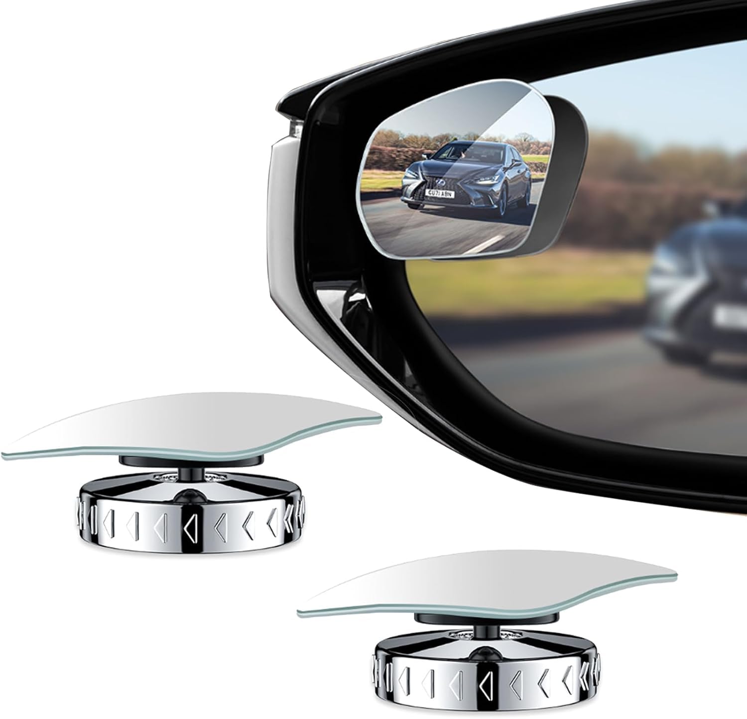 

KEWAYO 2-Piece Car Blind Spot Mirror, Suction Cup Type Rearview Mirror, 360 Degree Angle