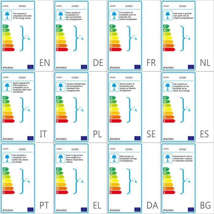 VidaXL Lampadaire Blanc Bois de manguier massif E27