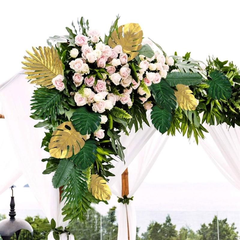 72Pcs Artificial Monstera Leaf Decoration Reaslitic Foliages For Wedding Home Party Decoration Vase Flower Arrangements