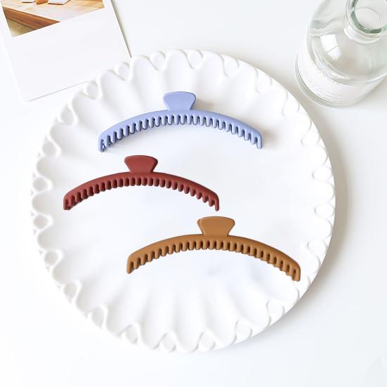 Arc Shape Hair Claw Non-slip Crossing Teeth Solid Color Decorative Tight Frosted Large Shark Hair Clamp Styling Tool