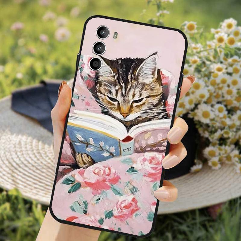 Fun Cat Phone Case For Moto G85 G55 G05 G14 G75 G31 G50 G52 G60 G13 G32 G84 G54 G53 G72 G24 Power
