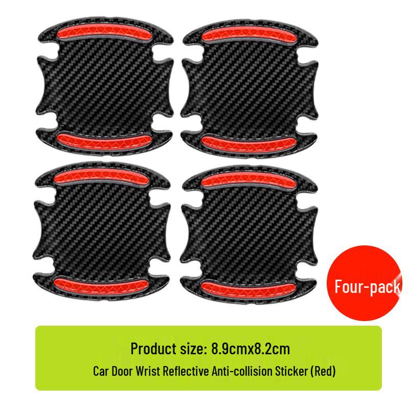 Car Door Anti-Collision Carbon Fiber Texture Reflective Protection Sticker