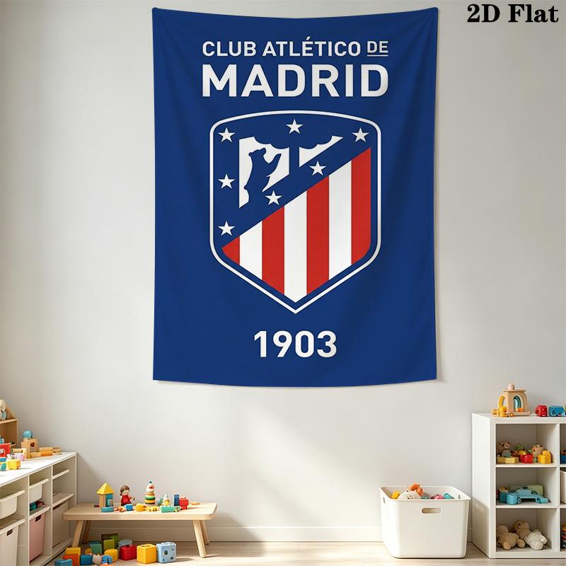 Atltico De Madrid Crest Wallpaper Bedding 1 Duvet Cover 2 Pillowcase Without Core Bedding Set Christmas Birthday Gift