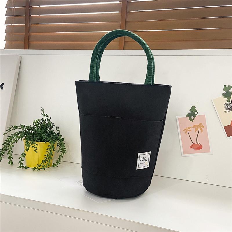 

Solid color cute college style canvas versatile soft sister Harajuku student female messenger bag small bag bucket bag