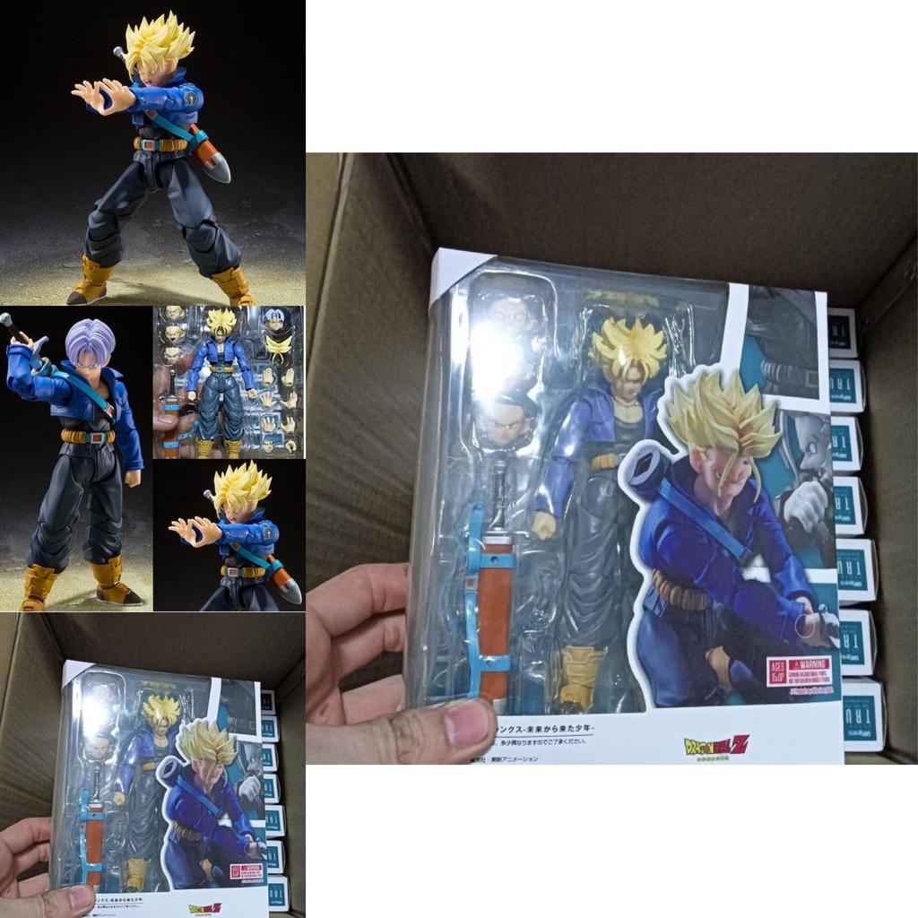 Shf Trunks Future Boy Super Saiyan Pvc Anime Actionfigur mit Ständer Sammlerstück