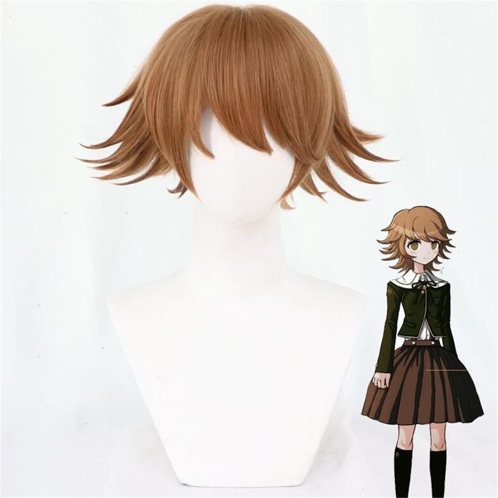 Danganronpa Chihiro Fujisaki Cosplay Kostým JK Uniforma Oblek Dlouhý Rukáv Hnědá Skládaná Sukně Set Dámský Halloweenský Kostým Outfit