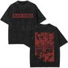 Anime Nana Osaki Vintage Washed T-shirts Grunge Black Stones Y2k Streetwear 90s Cartoon Oversized Short Sleeve T Shirt Unisex