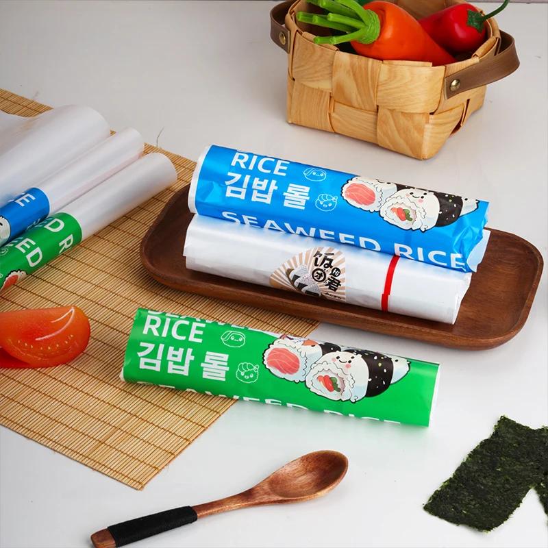 100 ks Jednorázové sáčky na balení sushi rolí Japonský kreslený potisk pro rýžové koule Bento Oběd Balení jídla