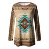 Damen Mode Lässig Langarm Boho Retro Langarm Print Top