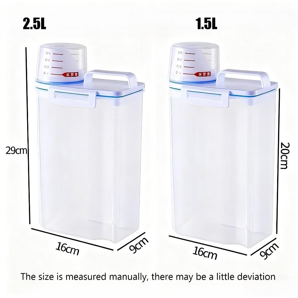 Rice Dispenser Rice Storage Container with Measuring Cup for Cereal Grain Sugar Oatmeal Flour Storage Kitchen Airtight Container