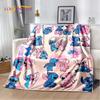 Coperta morbida in flanella con Stitch mostro cartone animato, Coperta da lancio Coperta comoda per picnic Letti Divano Casa Camera da letto Regalo Bambino
