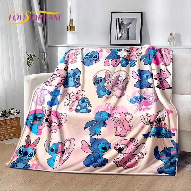 Coperta morbida in flanella con Stitch mostro cartone animato, Coperta da lancio Coperta comoda per picnic Letti Divano Casa Camera da letto Regalo Bambino