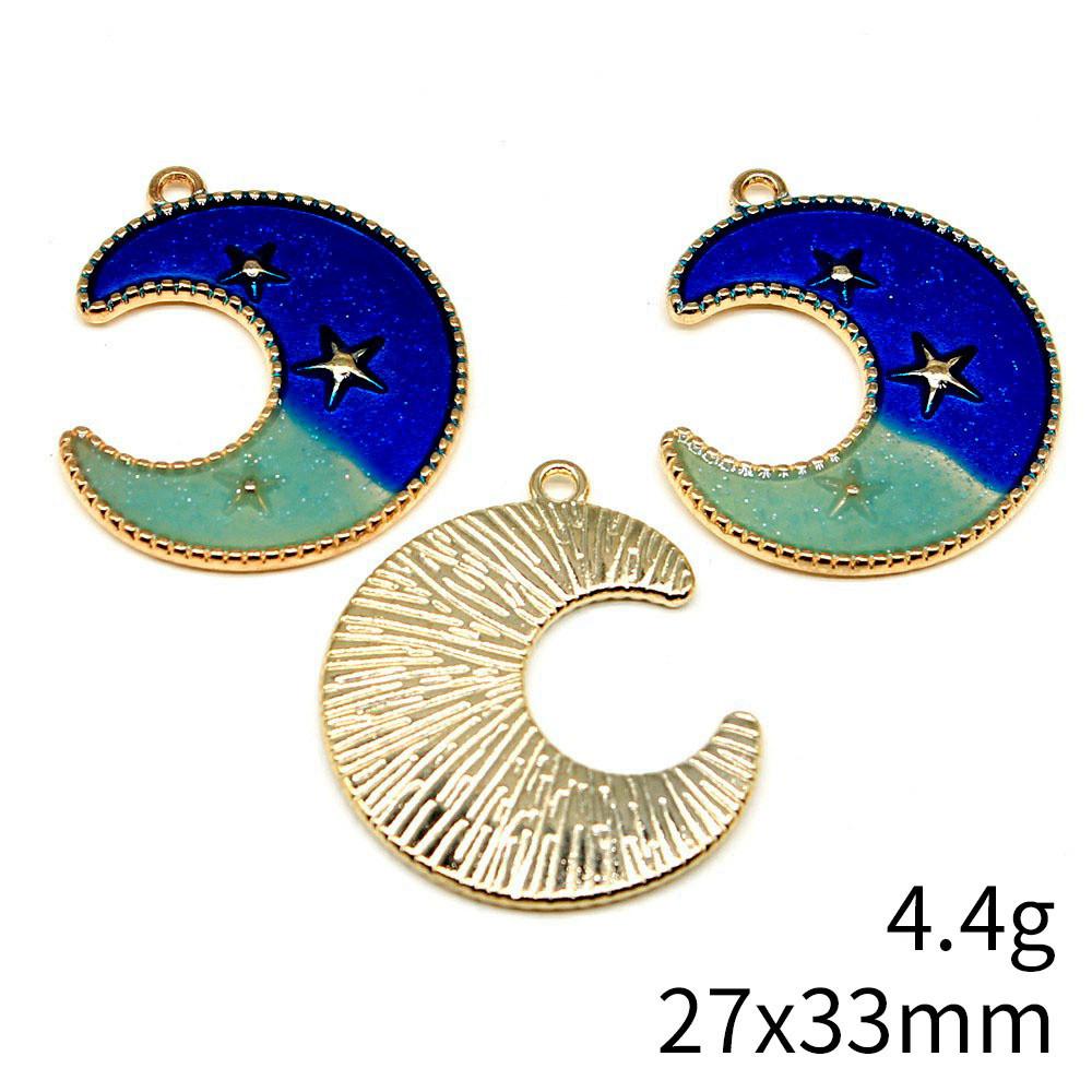 Mother's Day Charms For Nails Pentagram Moon Enamel Charms Pendant Art Supplies Pendant Accessories