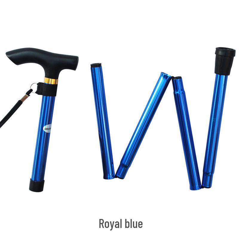 

5-Section Adjustable Folding Aluminum Walking Stick with Telescopic Pole 280-930 mm королівський синій колір