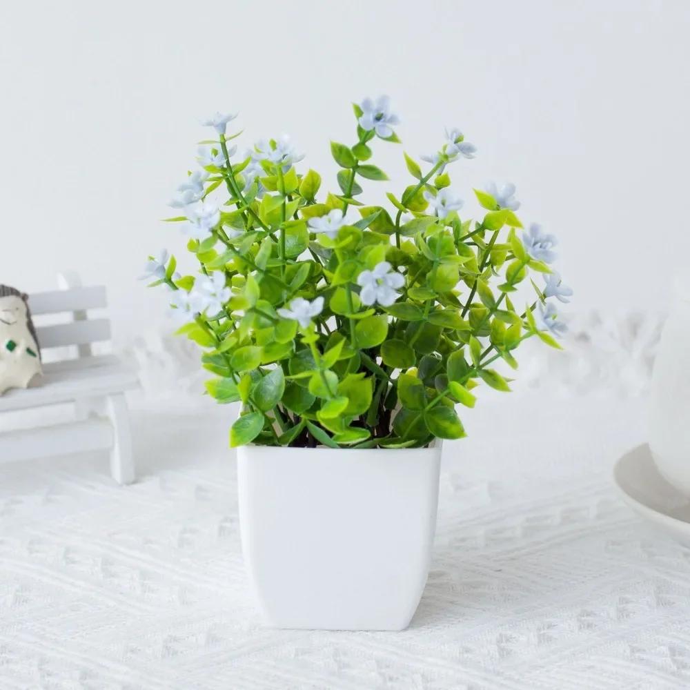 Mini Fake Potted Flowers Bonsai False Plants Artificial Flower Table Decor Simulated Tree Pot Plants Home Garden Decor