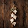 Boho Wooden Wall Decor Farmhouse Hanging Heart with 5 Layer Hearts, Vintage Wood Style Sign Trinket Shelf Art for Living Room Bedroom, Decoration And