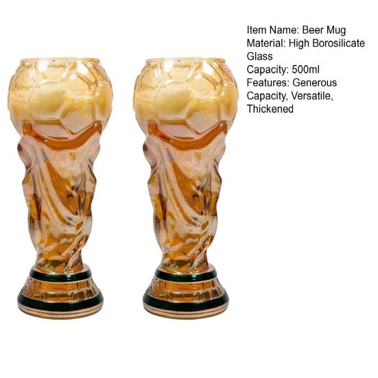 2 Pièces Verre à Bière Troisième de Football, Verre de Célébration de Football pour le Jour de Match, Capacité 500ml Vaisselle de Fête de Football pour Fêtes BBQ Bar Maison