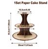 Wooden Cupcake Stand Birthday Party Decor 3-Tiers Cake Stand Display Candy Cupcake Desserts Holder Kids Baby Shower Party Decor