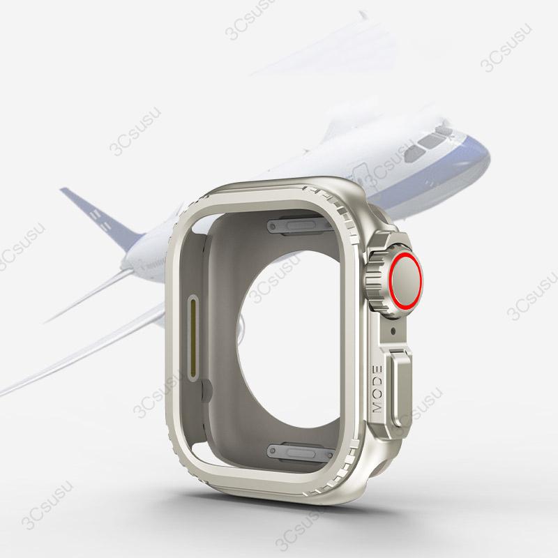 Metall-Stoßfängergehäuse für Apple Watch 45 mm 44 mm Schutzrahmenabdeckung für iWatch Serie 9 8 7 6 5 4 SE Wechsel zu Ultra 2 49 mm