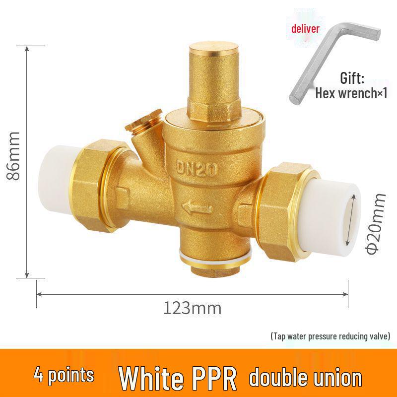

PPR20/25 Water Pressure Reducing Valve for Home: Compatible with Water Purifier, Heater, and 4-Point PPR Fitting