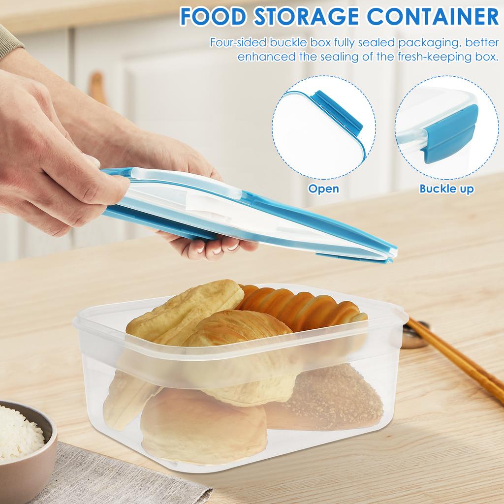 5Pcs Kitchen Food Contianers Set Refrigerator Safe BPA FREE PP Food Storage Box Well Sealed Container Keep Fresh Food Bread Cake