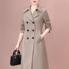 Elegant Spring 2025 Women's Mid-Length Trench Coat for Elderly Ladies