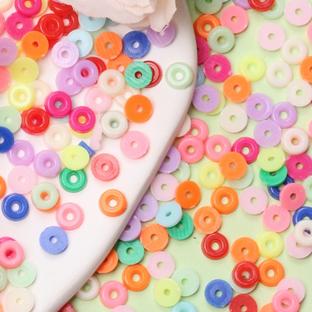 about2000pcs Acrylic For Jewelry Making Flat Round DIY Handmade Necklaces Loose Spacer Beads Solid Color Bracelets Boho 6mm Disk