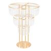 3 Tiers Wedding Vases Centerpieces Crystal Flower Stand, Modern Gold Round Pedestal Stand, Circular Chandelier Base for Wedding